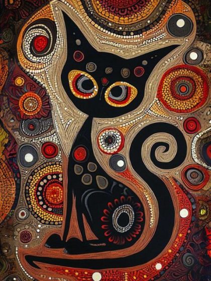 Abstract |  Aboriginal Cat 60x75cm(24×29.5in) Abstract Abstract