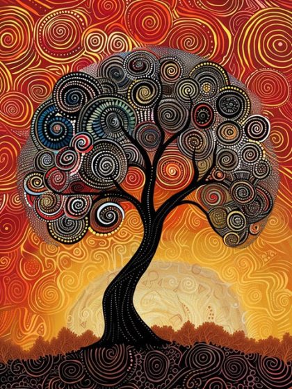 Abstract |  Aboriginal Tree of Life 60x75cm(24×29.5in) Abstract Abstract