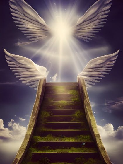 Angels |  Angelic Stairway to Heaven – Paint by Numbers Kit 60x75cm(24×29.5in) Religious Angels