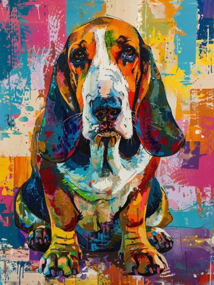 Animal Kits |  Abstract Basset 60x75cm(24×29.5in) Animal Animal Kits