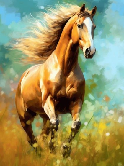 Animal Kits |  Adorable Trotting Horse 60x75cm(24×29.5in) Animal Animal Kits