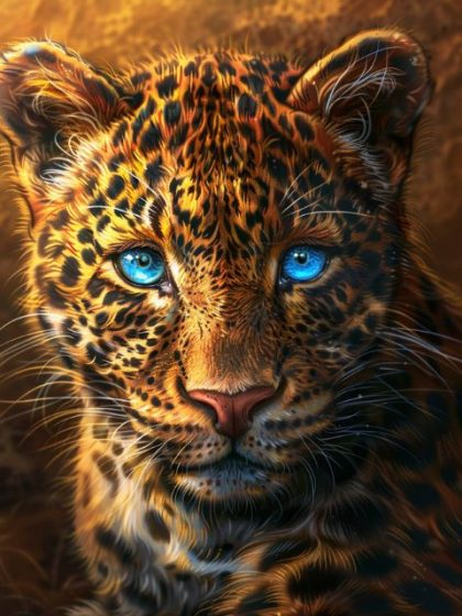 Animal Kits |  Approaching Leopard 60x75cm(24×29.5in) Animal Animal Kits