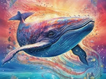 Animal Kits |  Blue Whale Paint by Numbers 60x75cm(24×29.5in) Animal Animal Kits