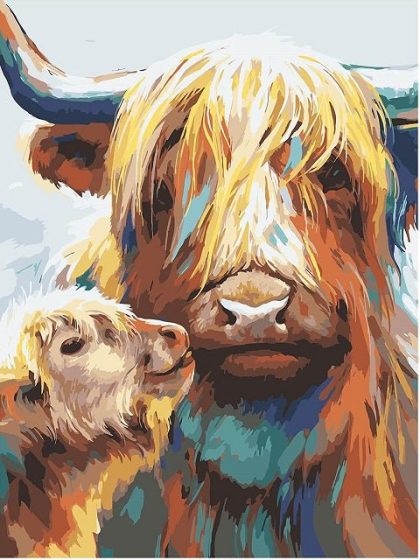 Animal Kits |  Cow and Calf 60x75cm(24×29.5in) Animal Animal Kits