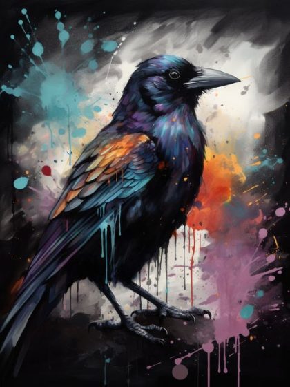 Animal Kits |  Crow Paint by Numbers 60x75cm(24×29.5in) Animal Animal Kits