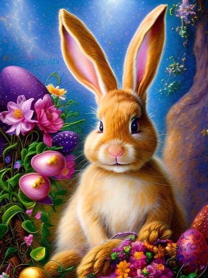 Animal Kits |  Easter Bunny Fantasy 60x75cm(24×29.5in) Animal Animal Kits