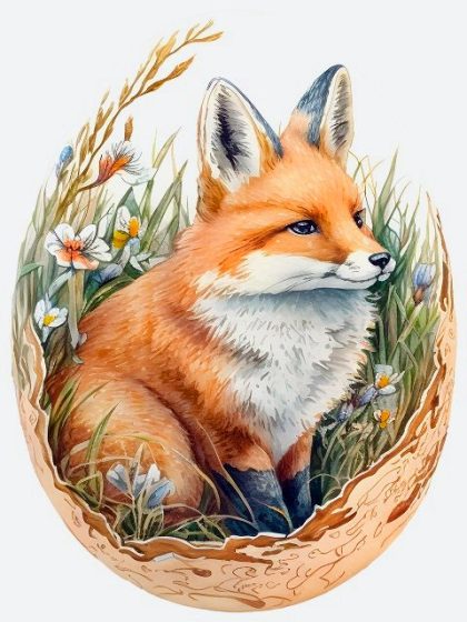 Animal Kits |  Easter Egg Fox 60x75cm(24×29.5in) Animal Animal Kits