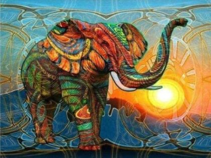 Animal Kits |  Ethnic Elephant 60x75cm(24×29.5in) Animal Animal Kits