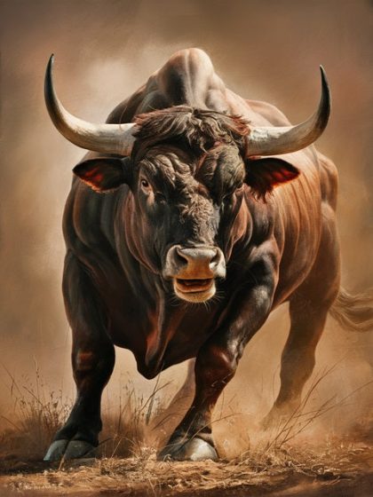 Animal Kits |  Fierce Bull 60x75cm(24×29.5in) Animal Animal Kits