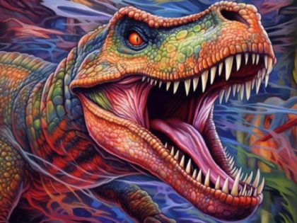 Animal Kits |  Furious Dinosaur – Paint by Numbers 60x75cm(24×29.5in) Animal Animal Kits