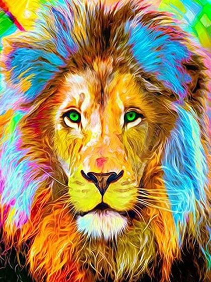 Animal Kits |  Green Eyed Lion 60x75cm(24×29.5in) Animal Animal Kits