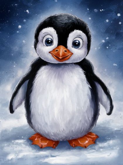 Animal Kits |  Happy Penguin 60x75cm(24×29.5in) Animal Animal Kits