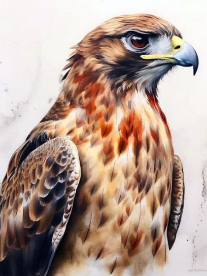 Animal Kits |  Hawk Paint by Numbers 60x75cm(24×29.5in) Animal Animal Kits