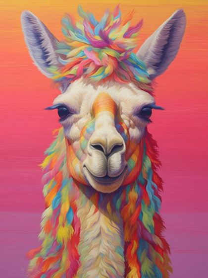 Animal Kits |  Hippie Llama 60x75cm(24×29.5in) Animal Animal Kits