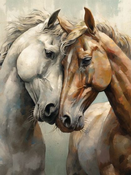 Animal Kits |  Horses in Love 60x75cm(24×29.5in) Animal Animal Kits