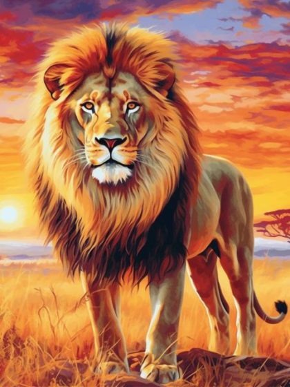 Animal Kits |  Lion King 60x75cm(24×29.5in) Animal Animal Kits