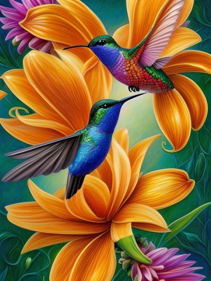 Animal Kits |  Magical Hummingbirds 60x75cm(24×29.5in) Animal Animal Kits