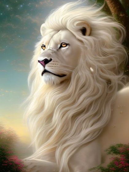 Animal Kits |  Majestic White-Maned Lion 60x75cm(24×29.5in) Animal Animal Kits