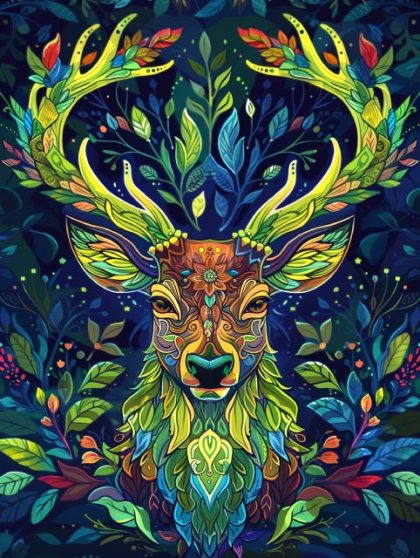 Animal Kits |  Ornamental Deer – Paint by Numbers Kit 60x75cm(24×29.5in) Animal Animal Kits