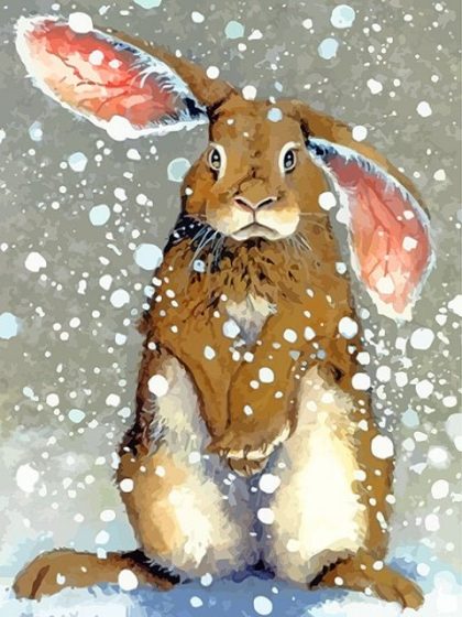 Animal Kits |  Rabbit in Snow 60x75cm(24×29.5in) Animal Animal Kits