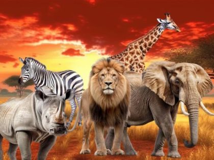 Animal Kits |  Savannah Animals 60x75cm(24×29.5in) Animal Animal Kits