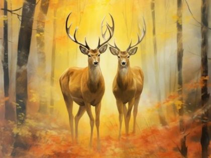 Animal Kits |  Stags in the Forrest 60x75cm(24×29.5in) Animal Animal Kits