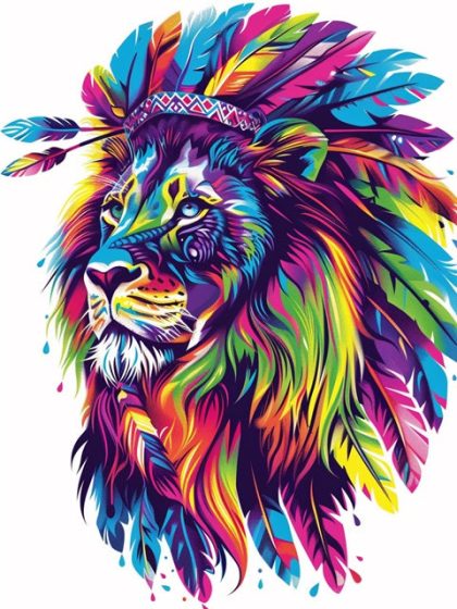 Animal Kits |  Tribal Lion 60x75cm(24×29.5in) Animal Animal Kits