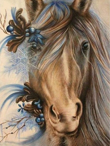 Animal Kits |  Wild Frost Horse 60x75cm(24×29.5in) Animal Animal Kits