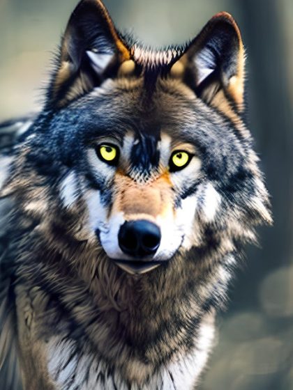 Animal Kits |  Wolf the King of Forrest 60x75cm(24×29.5in) Animal Animal Kits