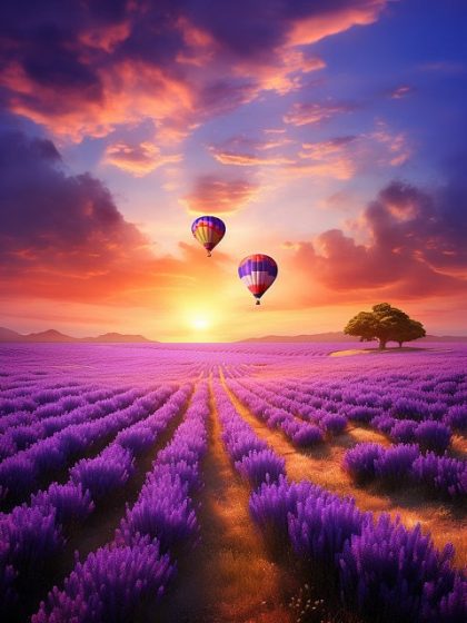 Balloon |  Lavender Balloons – Paint by Numbers Kit 60x75cm(24×29.5in) Balloon Balloon