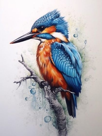 Bird |  Kingfisher 60x75cm(24×29.5in) Animal Bird