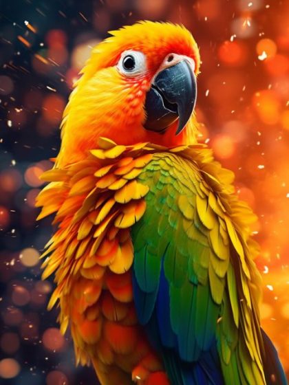 Bird |  Parrot Color Splash 60x75cm(24×29.5in) Animal Bird