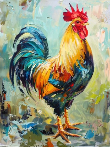 Bird |  Rooster 60x75cm(24×29.5in) Animal Bird