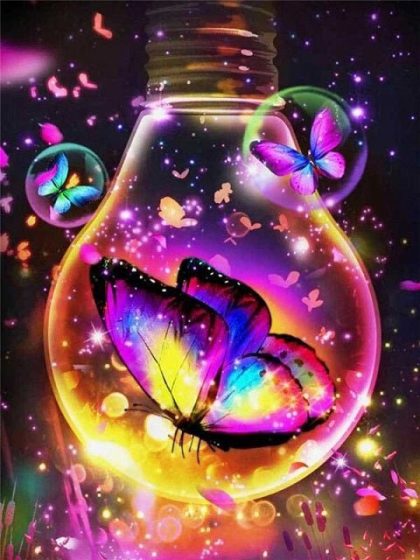 Butterfly |  Electric Butterfly Bulb – Paint by Numbers Kit 60x75cm(24×29.5in) Animal Butterfly