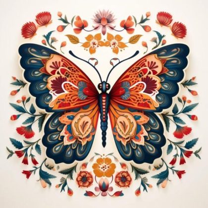 Butterfly |  Ornamental Butterfly – Paint by Numbers Kit 60x60cm(23.5×23.5in) Animal Butterfly