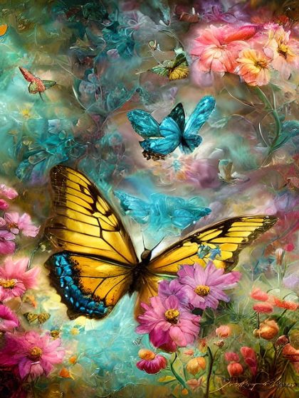 Butterfly |  Swirling Butterfly Storm – Paint by Numbers Kit 60x75cm(24×29.5in) Animal Butterfly