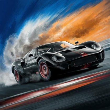 Car |  Amazing Black Racing Car 60x60cm(23.5×23.5in) Car Car