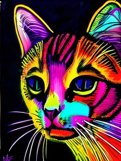 Cat |  Abstract Cat 60x75cm(24×29.5in) Animal Cat