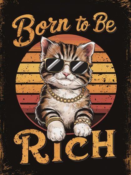 Cat |  Born to Be Rich 60x75cm(24×29.5in) Animal Cat