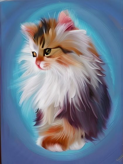 Cat |  Fluffy Cat 60x75cm(24×29.5in) Animal Cat