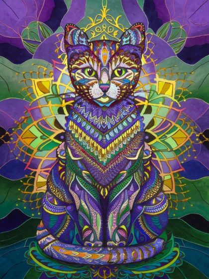 Cat |  Mandala Cat 60x75cm(24×29.5in) Animal Cat