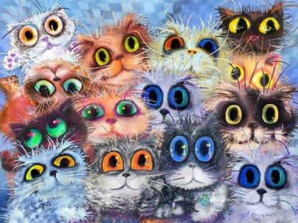 Cat |  One Thousand Cats Eyes 60x75cm(24×29.5in) Animal Cat