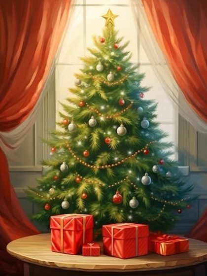 Christmas |  Christmas Morning Surprise 60x75cm(24×29.5in) Holiday Christmas