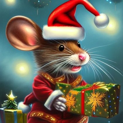 Christmas |  Christmas Mouse 60x60cm(23.5×23.5in) Christmas Christmas