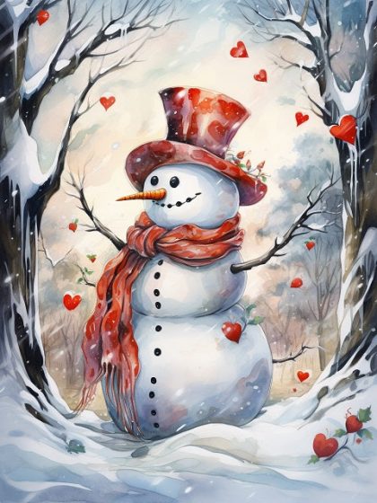 Christmas |  Christmas Snowman 60x75cm(24×29.5in) Christmas Christmas