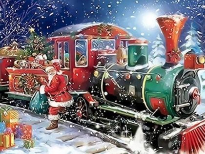 Christmas |  Christmas Train 60x75cm(24×29.5in) Christmas Christmas