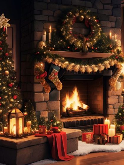 Christmas |  Cozy Christmas Hearth 60x75cm(24×29.5in) Christmas Christmas