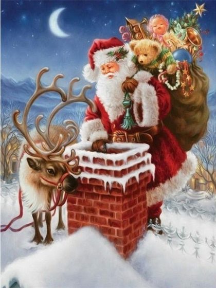 Christmas |  Santa Claus with Presents 60x75cm(24×29.5in) Christmas Christmas