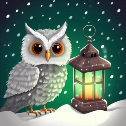 Christmas |  Snowy Owl 60x60cm(23.5×23.5in) Christmas Christmas