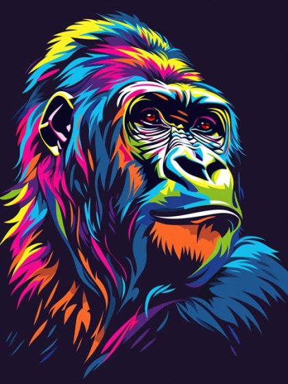 Colorful |  Colorful Gorilla 60x75cm(24×29.5in) Colorful Colorful